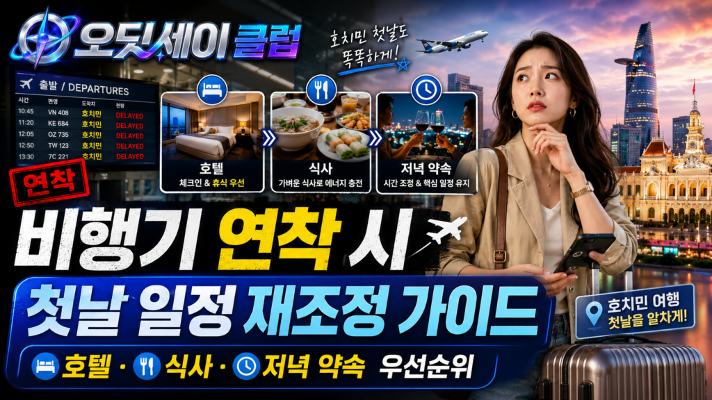 호치민 비행기 연착 시 첫날 일정 재조정 가이드｜호텔·식사·저녁 약속 우선순위